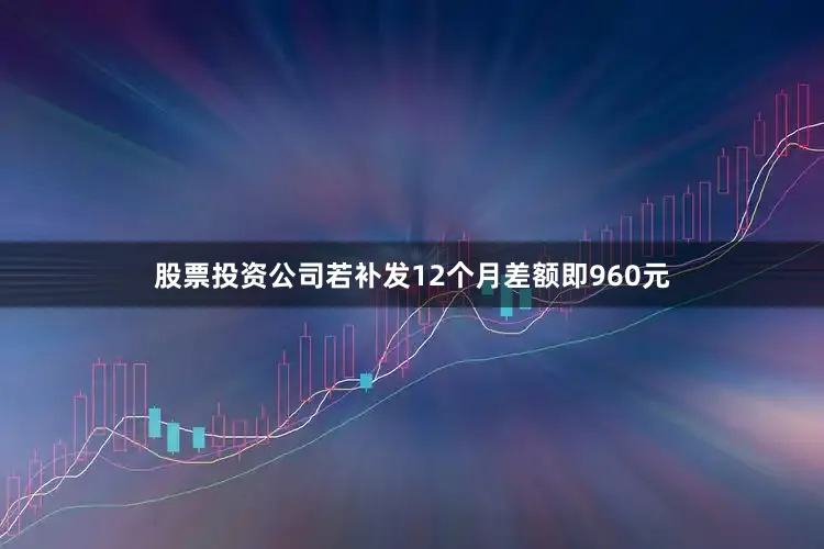 股票投资公司若补发12个月差额即960元